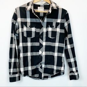 Warp and Weft | Black and White Button Up Top